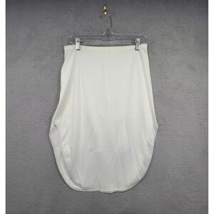 Vintage Slip Skirt Womens M White Tulip‎ Leg Modest Lingerie Lace Trim Hem short